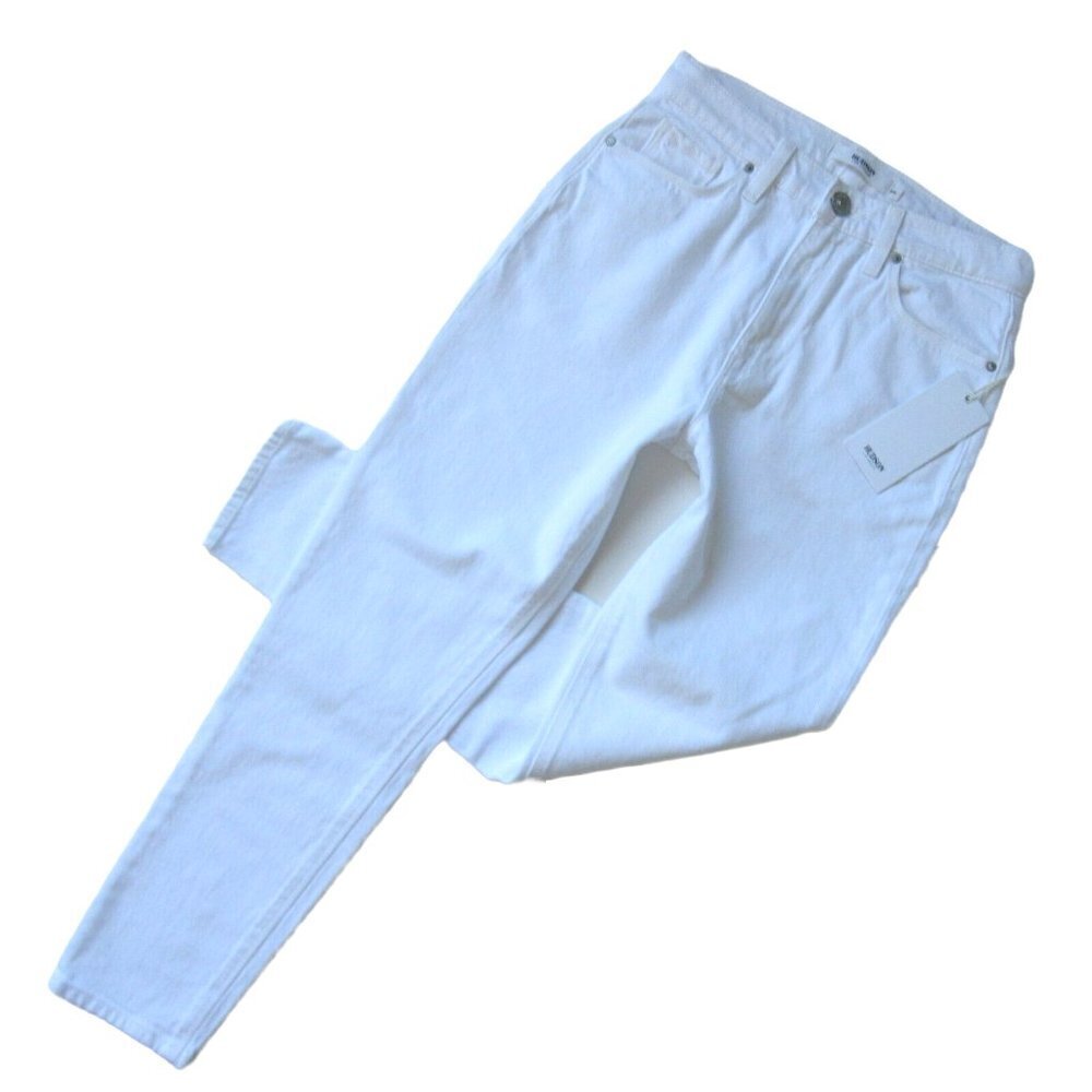 NWT HUDSON Bettie in White High Rise Taper Slouchy Jeans 25 $195